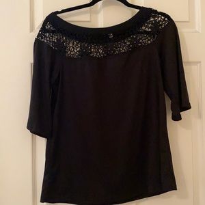 Quarter length off the shoulder lace top